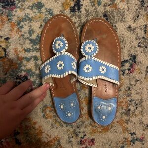 Jack Rogers Blue and White Sandals